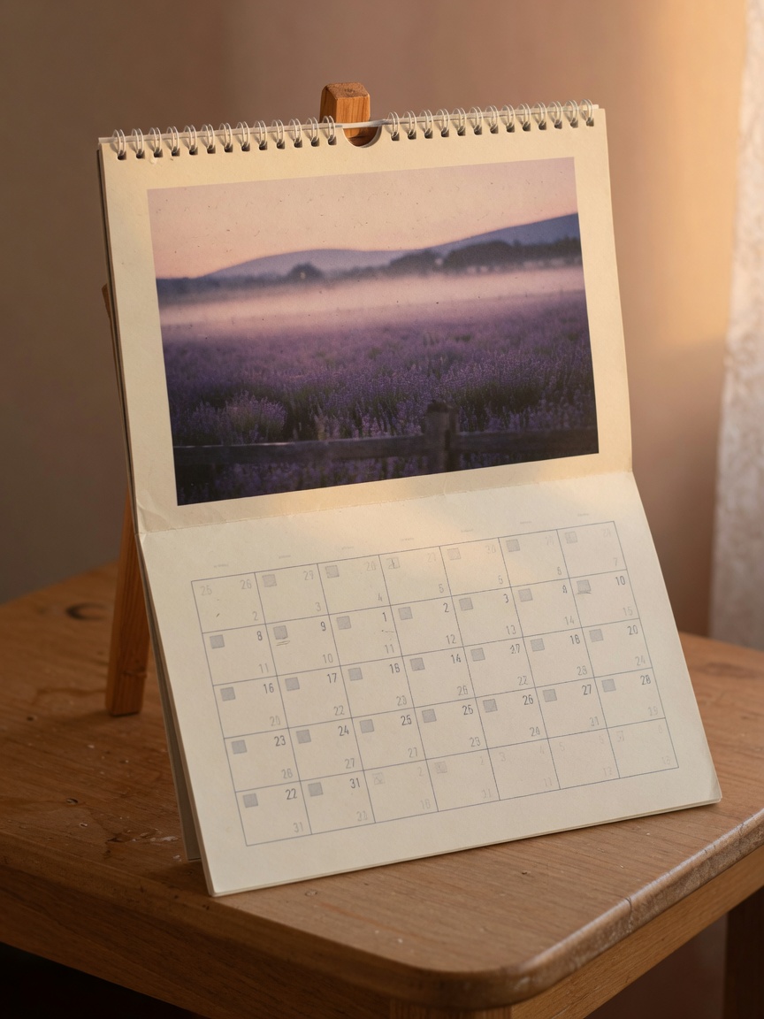 A printed house calendar